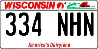WI license plate 334NHN