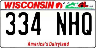 WI license plate 334NHQ