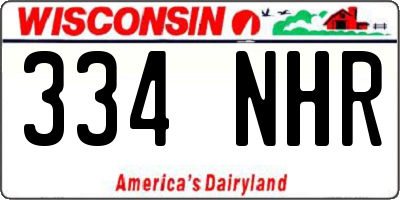 WI license plate 334NHR