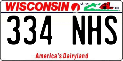 WI license plate 334NHS