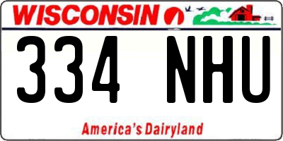 WI license plate 334NHU