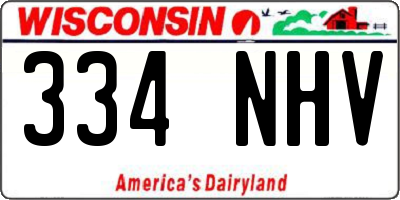 WI license plate 334NHV