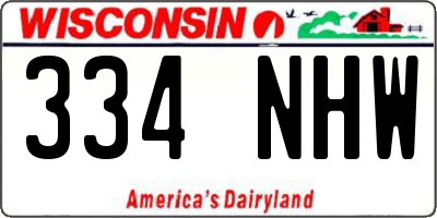 WI license plate 334NHW
