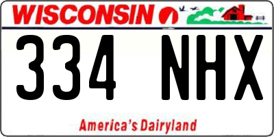 WI license plate 334NHX