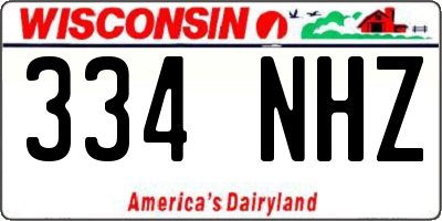 WI license plate 334NHZ