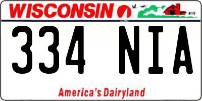WI license plate 334NIA