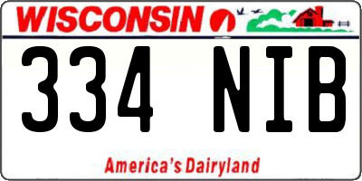 WI license plate 334NIB