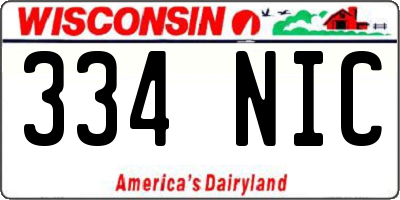 WI license plate 334NIC