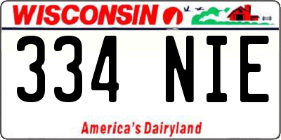 WI license plate 334NIE