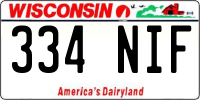 WI license plate 334NIF