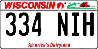 WI license plate 334NIH