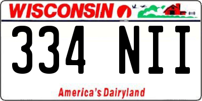 WI license plate 334NII