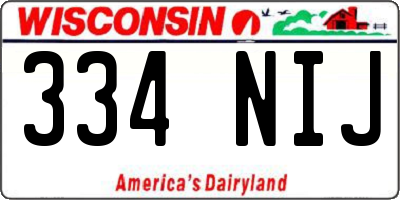 WI license plate 334NIJ