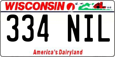 WI license plate 334NIL