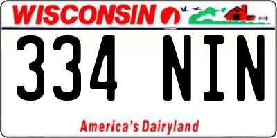 WI license plate 334NIN