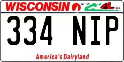 WI license plate 334NIP