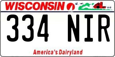 WI license plate 334NIR