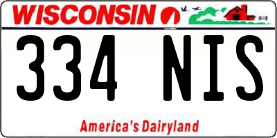 WI license plate 334NIS