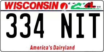 WI license plate 334NIT
