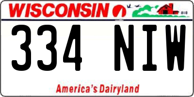 WI license plate 334NIW