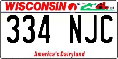 WI license plate 334NJC