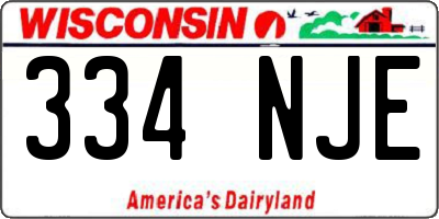 WI license plate 334NJE