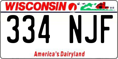 WI license plate 334NJF