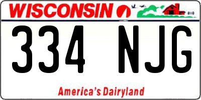 WI license plate 334NJG