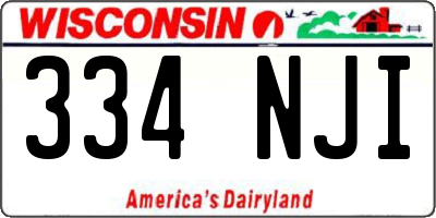 WI license plate 334NJI