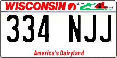 WI license plate 334NJJ