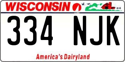 WI license plate 334NJK