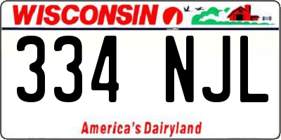WI license plate 334NJL