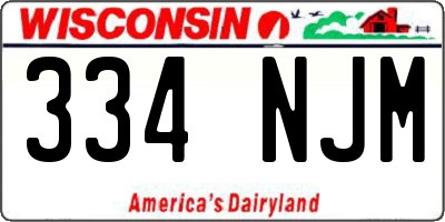 WI license plate 334NJM