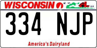 WI license plate 334NJP