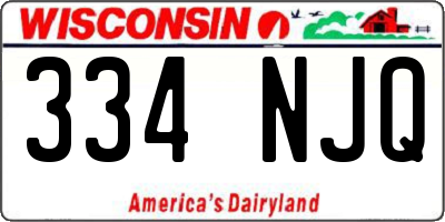 WI license plate 334NJQ