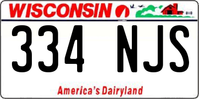 WI license plate 334NJS