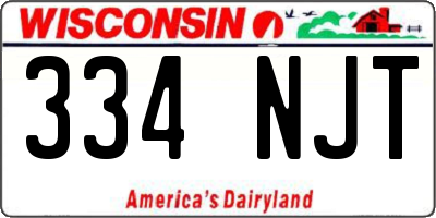 WI license plate 334NJT