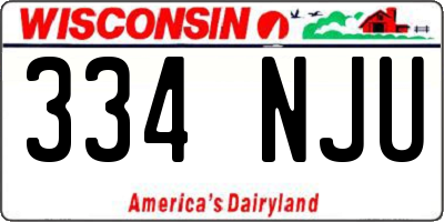 WI license plate 334NJU