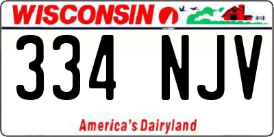 WI license plate 334NJV