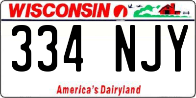 WI license plate 334NJY