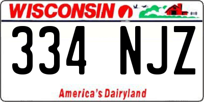 WI license plate 334NJZ