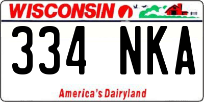 WI license plate 334NKA