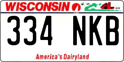 WI license plate 334NKB