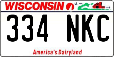 WI license plate 334NKC