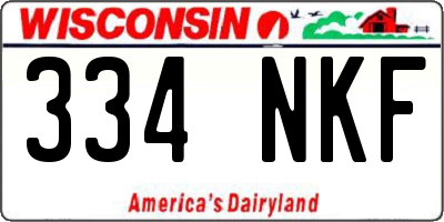 WI license plate 334NKF