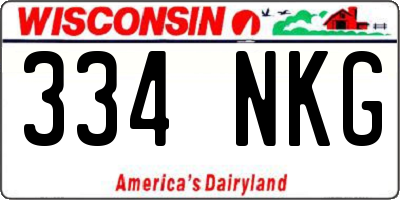 WI license plate 334NKG