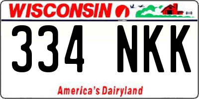 WI license plate 334NKK