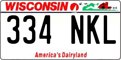WI license plate 334NKL
