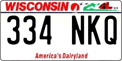 WI license plate 334NKQ