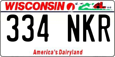 WI license plate 334NKR